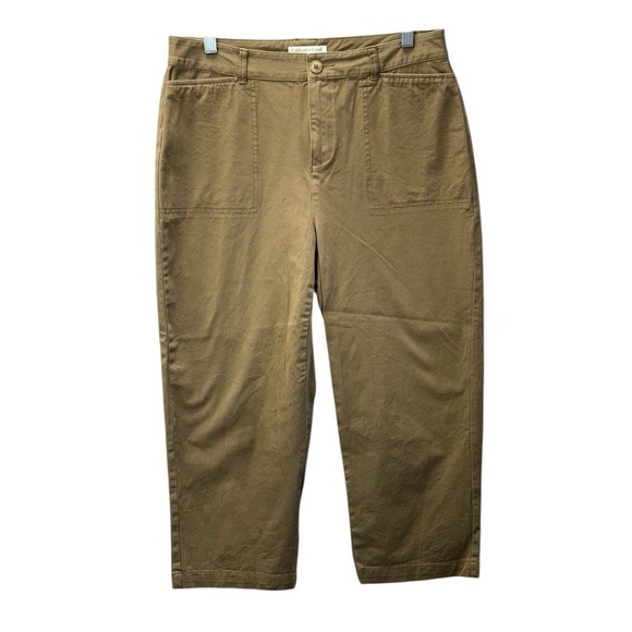 ColdWater Creek Women's Sz 8 Khaki Tan Cropped Natural‎ Fit Hiking Outdoor Pants - Picture 1 of 9